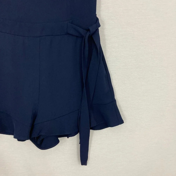 Parker Navy Flutter Sleeve V Neck Belted Rompers size 2 - Picture 3 of 9